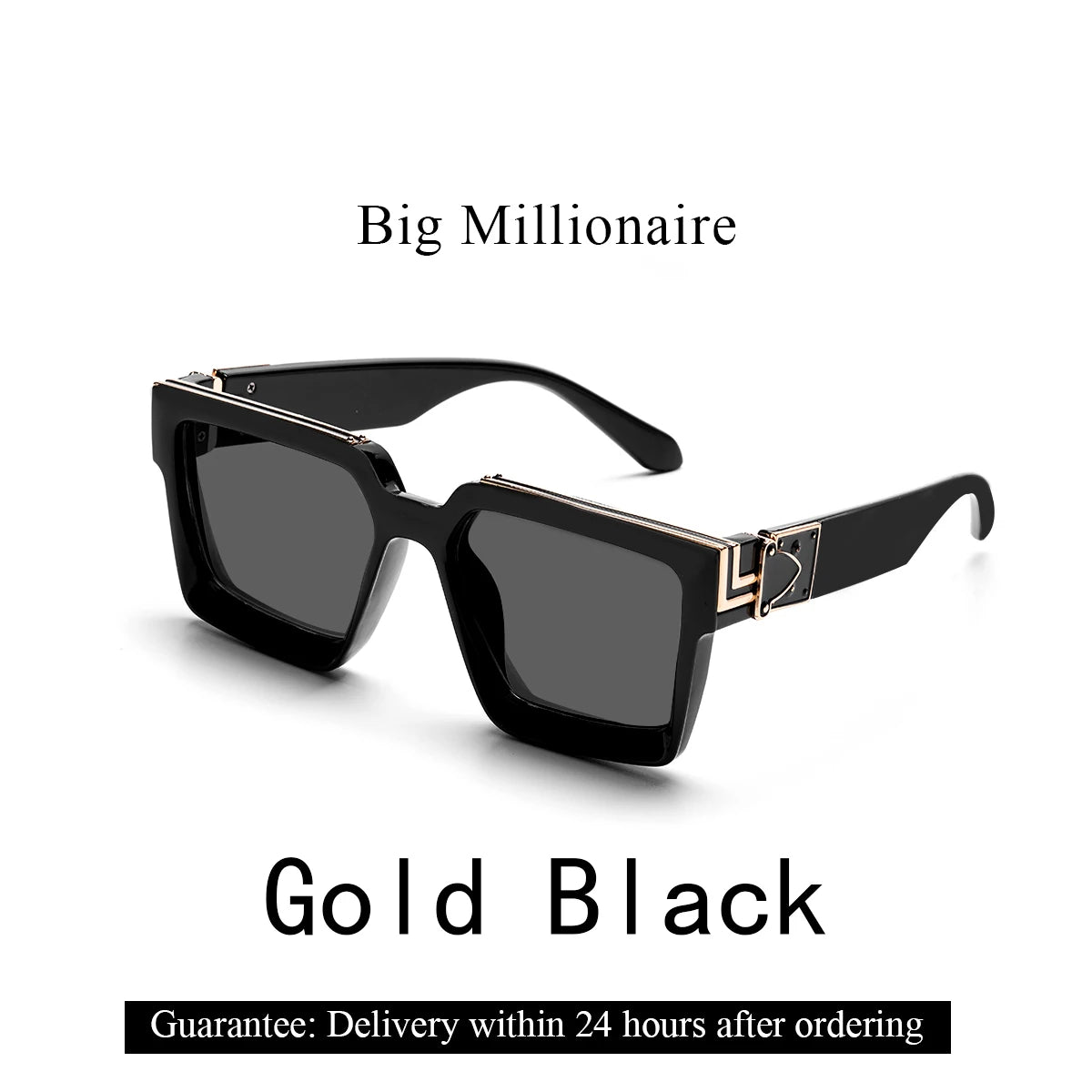 Ruiao Retro Black Millionaire Shades Luxury Sunglasses 2025 For Men Women