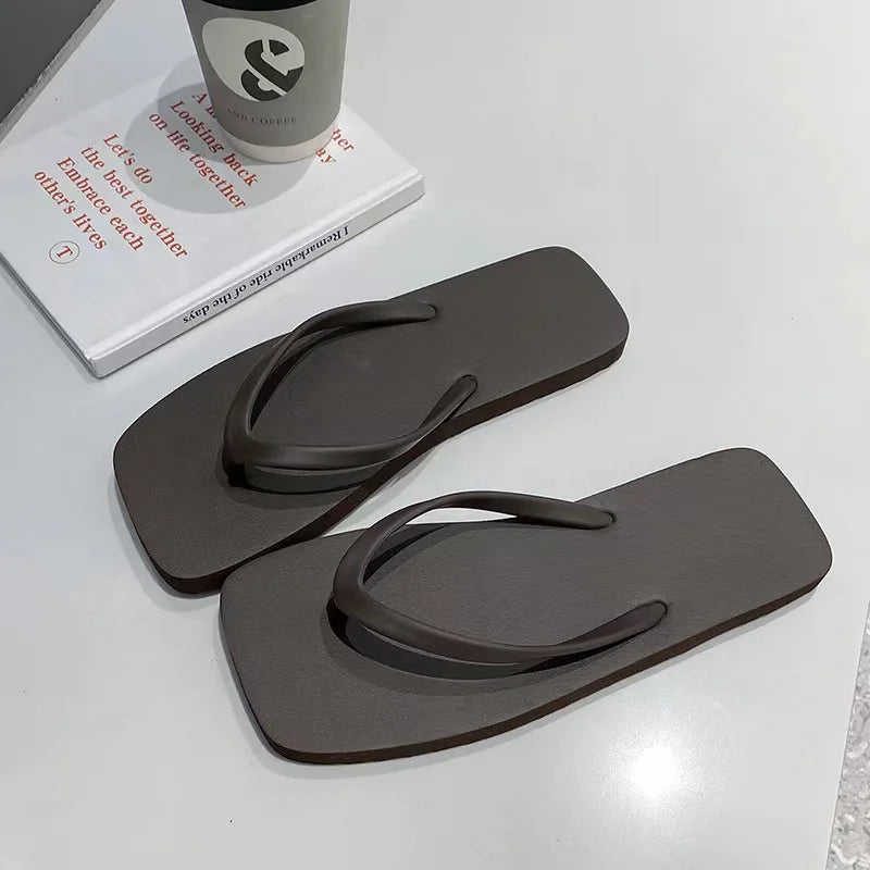 Solid Color Non-slip Leisure Couple Slippers Women Summer