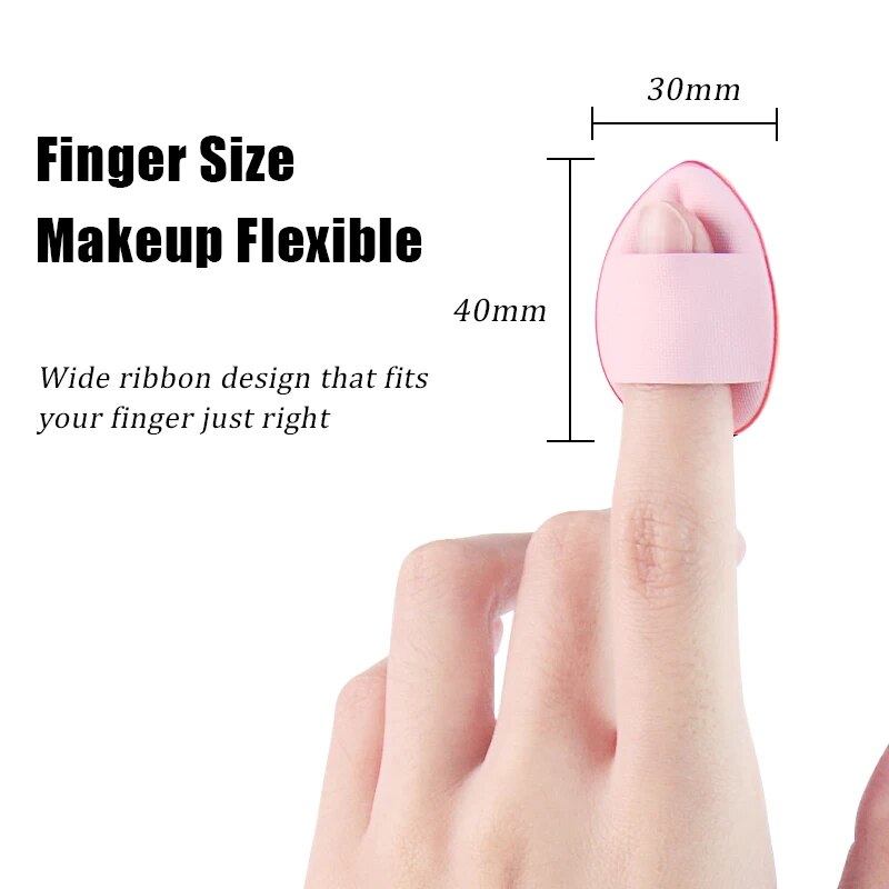 Mini Size Finger Puff Makeup Sponge Set, Face Concealer Foundation, Puff Detail, Professional Cosmetic Pad, Makeup Tool