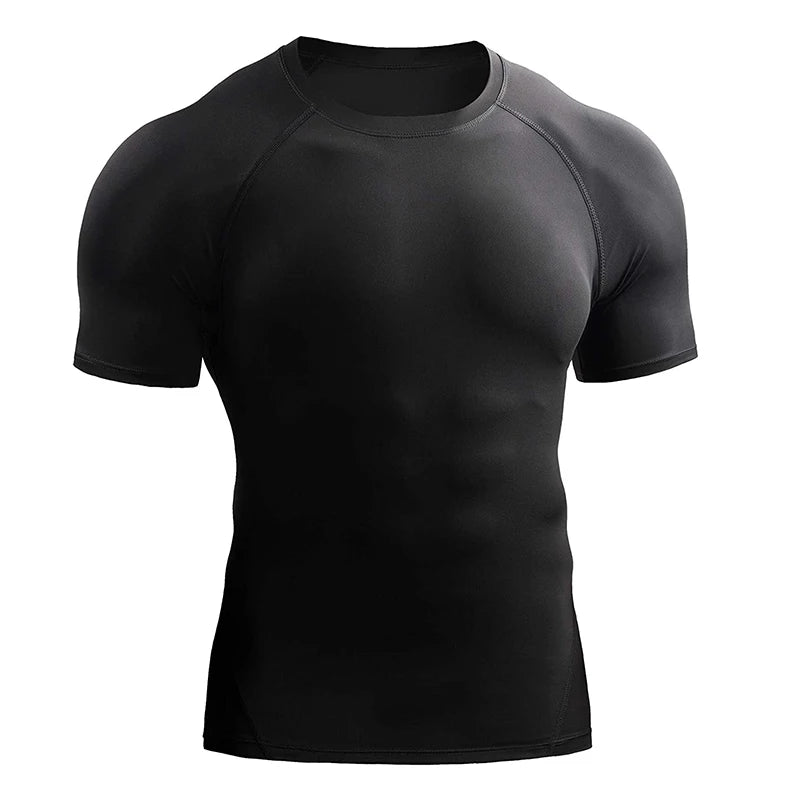 Compression Sportswear Running Elastic Quick Dry Sport Tops Tee Athletic Gym Workout Shirts Men
