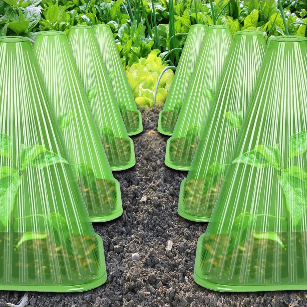 10PCS Plant Covers Plant Freeze Protection Cover With Ventilation Top Transparent Reusable Plant Bell Cover Garden Cloches