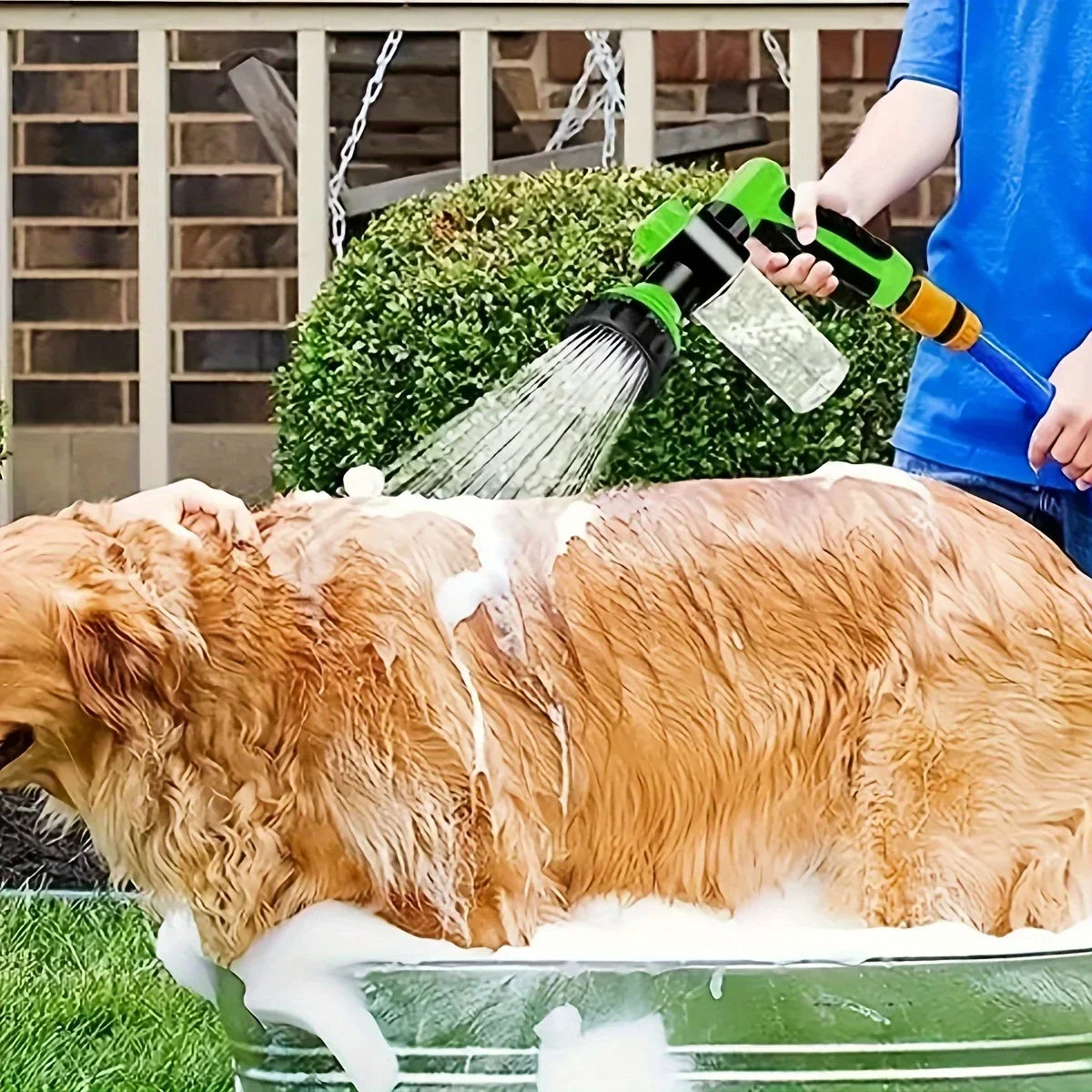 5pcs Pet Dog Shower Sprayer High-pressure Hose Nozzle Foam Water Gun Garden Watering Animal Horse Car Washing Tools Dog