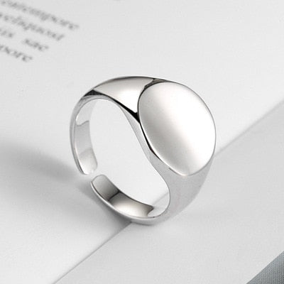 Metal Minimalist Glossy Rings