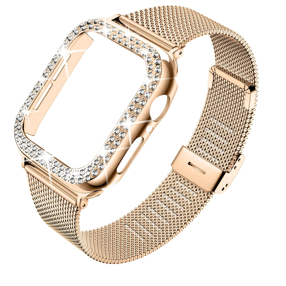 Diamond Case+Metal Strap For Apple Watch