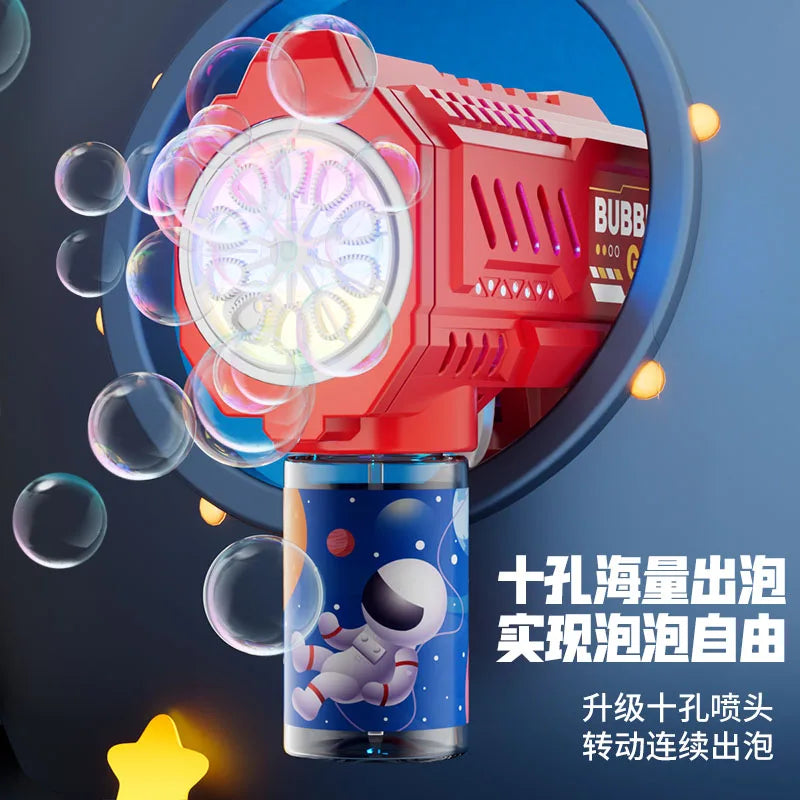 10 hole Handheld light bubble machine fully automatic electric bubble gun