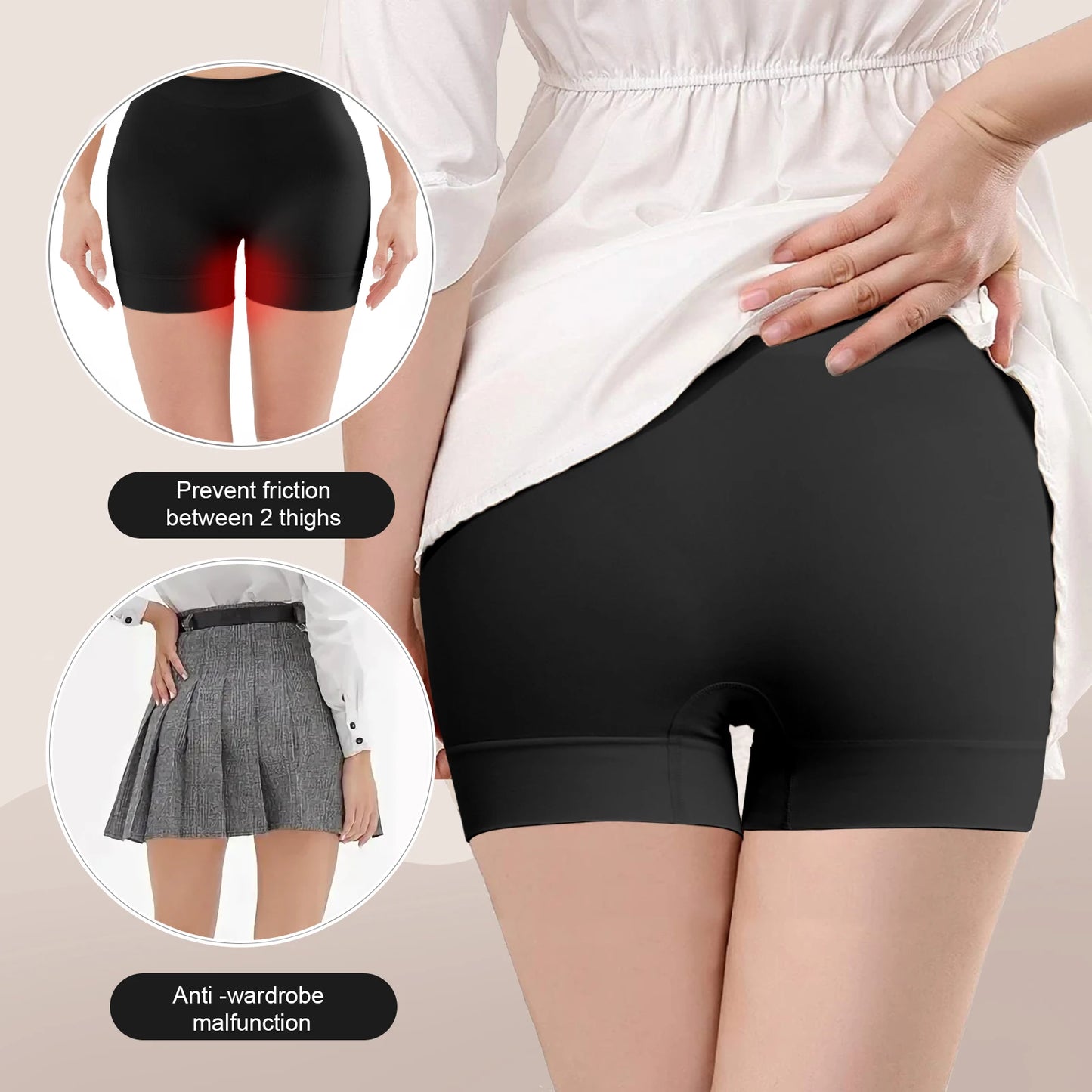 3PCS Safety Pants Under Skirt Seamless Shorts