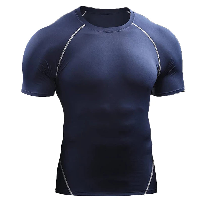 Compression Sportswear Running Elastic Quick Dry Sport Tops Tee Athletic Gym Workout Shirts Men