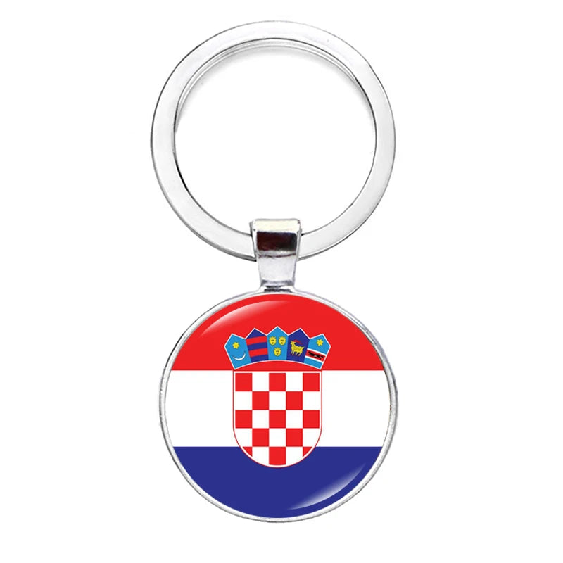 2026 National Flag Keychain Serbia France Spain Uruguay Croatia Chile Romania Netherlands Switzerland Brazil Football Keyring