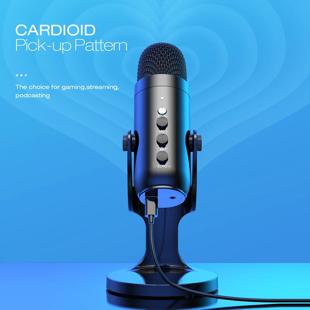 Haomuren Professional USB Condenser Microphone Studio Recording Mic for PC Computer Phone Gaming Streaming Podcasting  K66