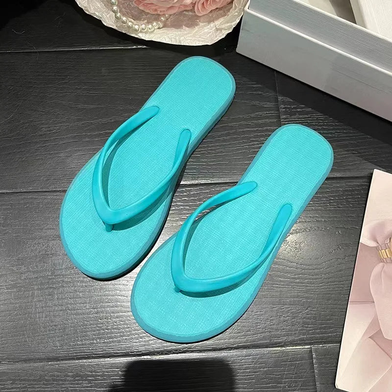 Solid Color Non-slip Leisure Couple Slippers Women Summer