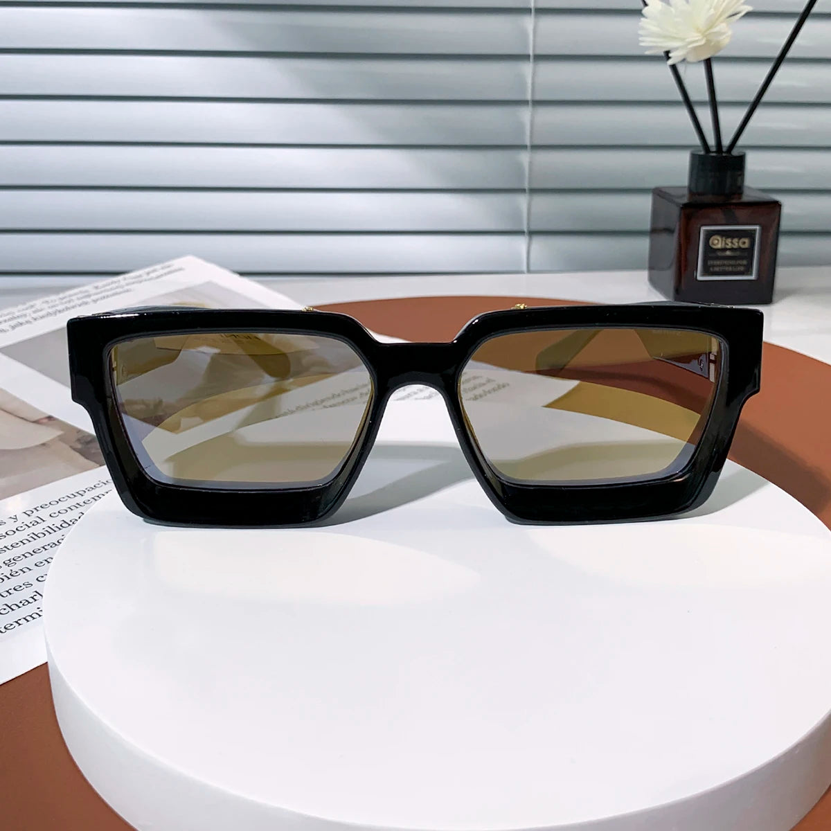 Ruiao Retro Black Millionaire Shades Luxury Sunglasses 2025 For Men Women