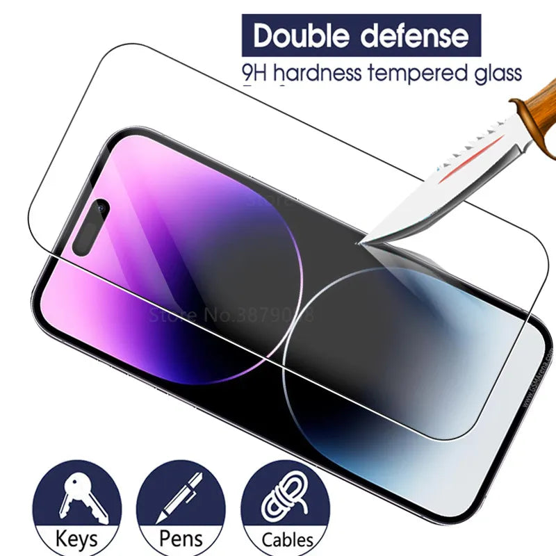 4PCS Tempered Glass Case For iPhone 15 14 Pro Max Protective Glass iPhone14 ProMax ipone 14Pro 14 Plus Screen Protect Film Cover