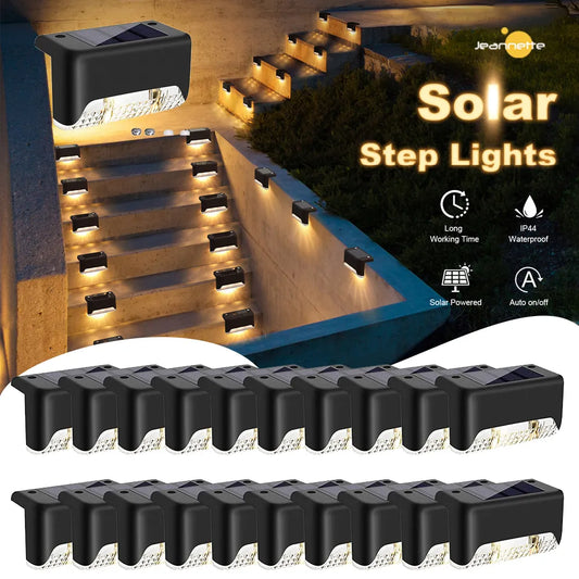 LED Solar Stair Light Solar Path Lamp Waterproof Outdoor LED Lights for Garden Pathway Yard Patio Steps Fence Deck