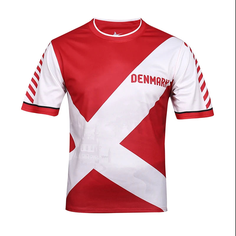 Top 24 of the European Soccer Jersey, Italy, France, Germany, Spain, Football Shirts Short Sleeve for Men, Quick drying