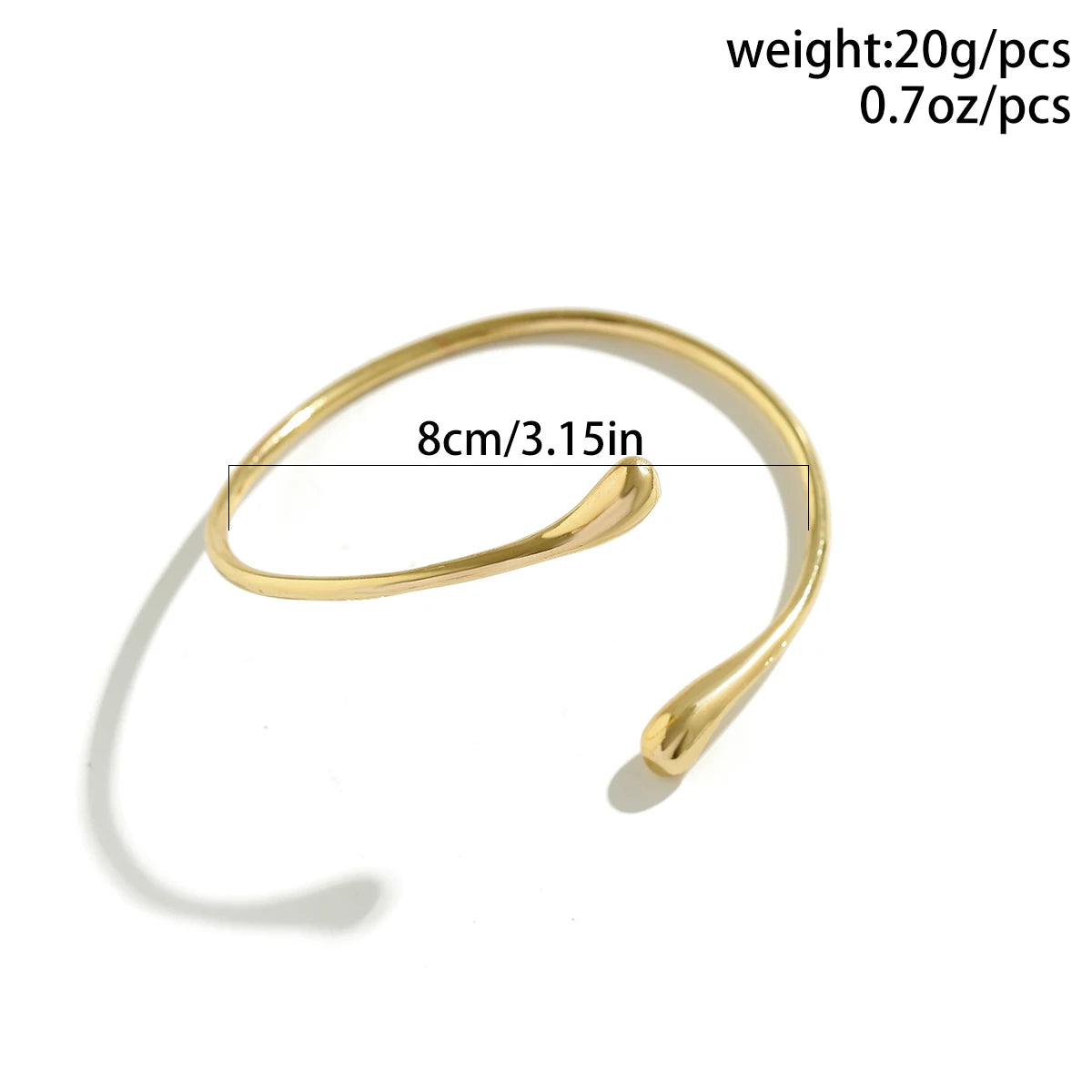 Simple Vintage Water Drop Open Cuff Bangles