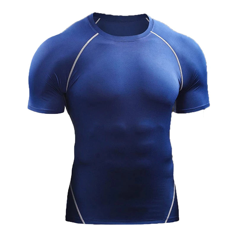 Compression Sportswear Running Elastic Quick Dry Sport Tops Tee Athletic Gym Workout Shirts Men