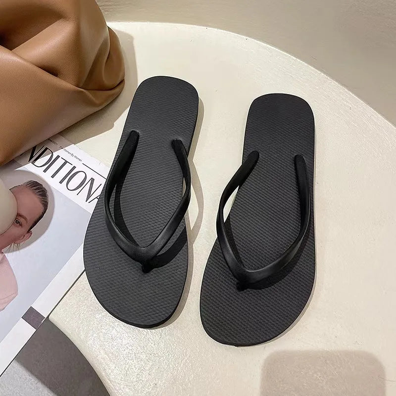Solid Color Non-slip Leisure Couple Slippers Women Summer