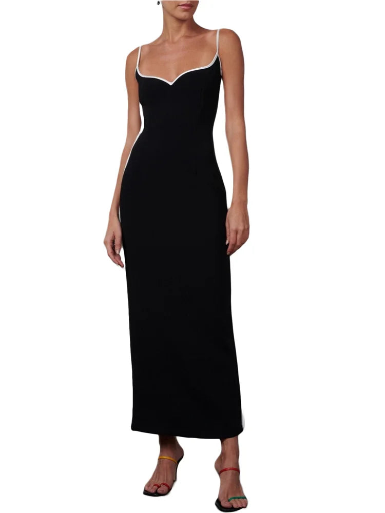 Women Sleeveless Strap Long Dress