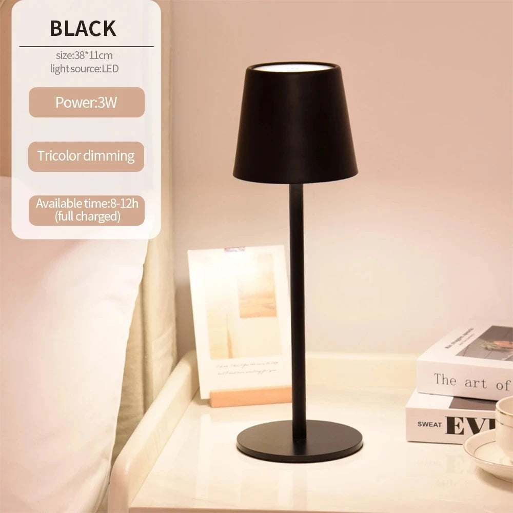 LED Desk Lamp Bar Restaurant Ambiance Wireless Table Lamps Study Office Light Waterproof Touch Lamp with USB Charging