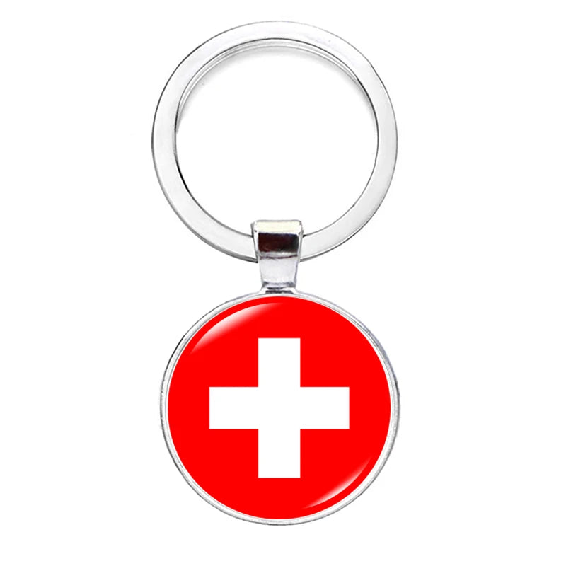 2026 National Flag Keychain Serbia France Spain Uruguay Croatia Chile Romania Netherlands Switzerland Brazil Football Keyring