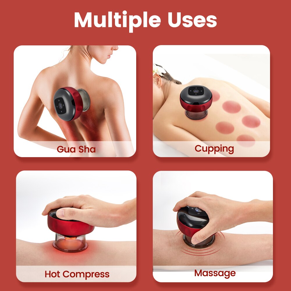 Smart Electric Vacuum Cupping Device Body Scraping Massager Heating