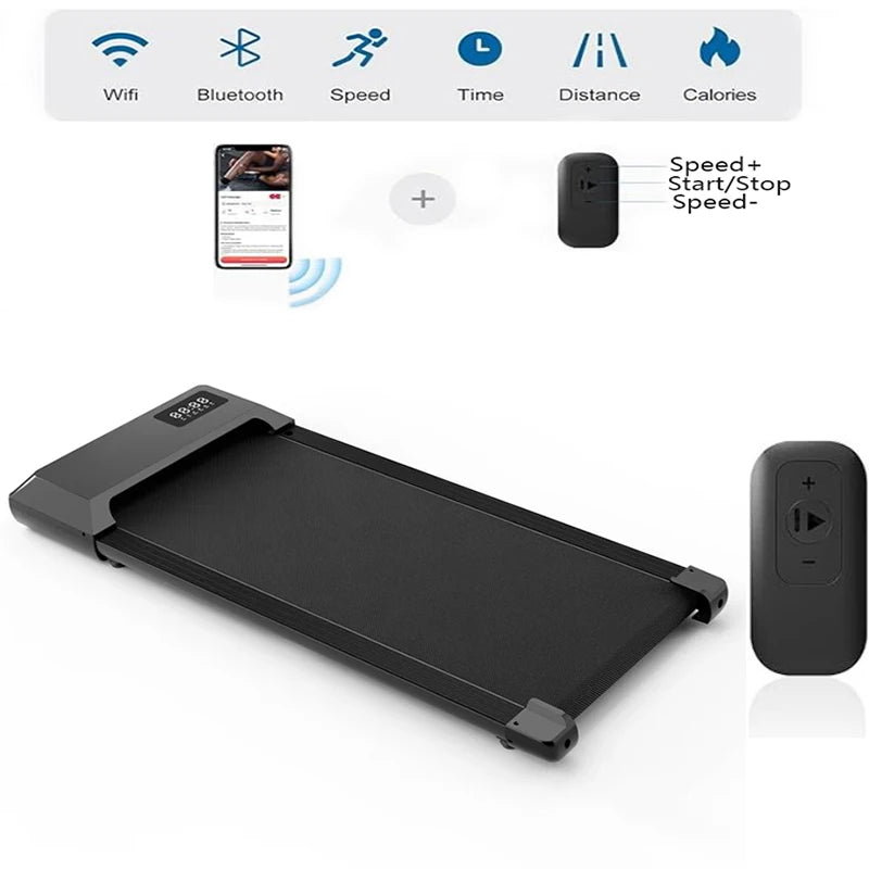 2in1 Walking Pad Treadmill Portable for Home&Office Under Desk 15.35*31.5in Belt Treadmill with Max 250lbs Quiet 45dB Treadmill