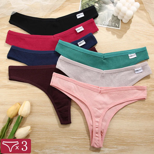 3Pcs/Set Women Thongs