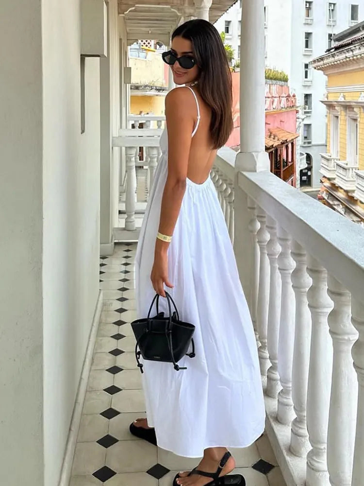 Summer Backless Midi Dress