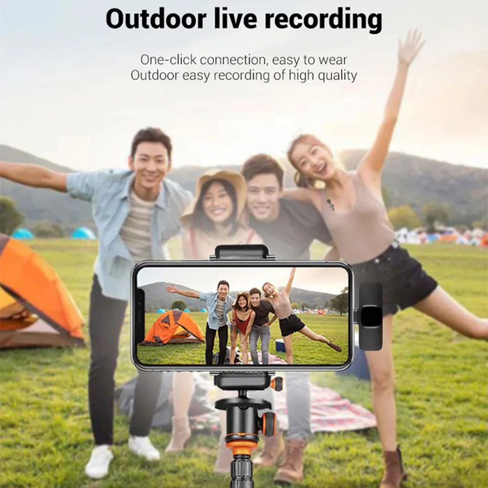 New Wireless Lavalier Microphone Portable Audio Video Recording Mini Mic for iPhone Android