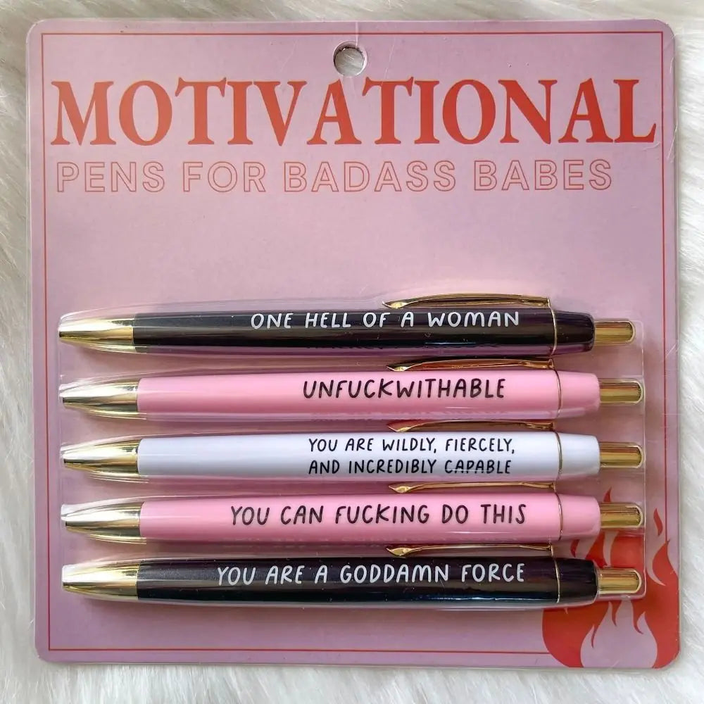 Push Type Motivational Badass Pen Creative Plastic Stationery Signature Pens Funny Neutral Pens School