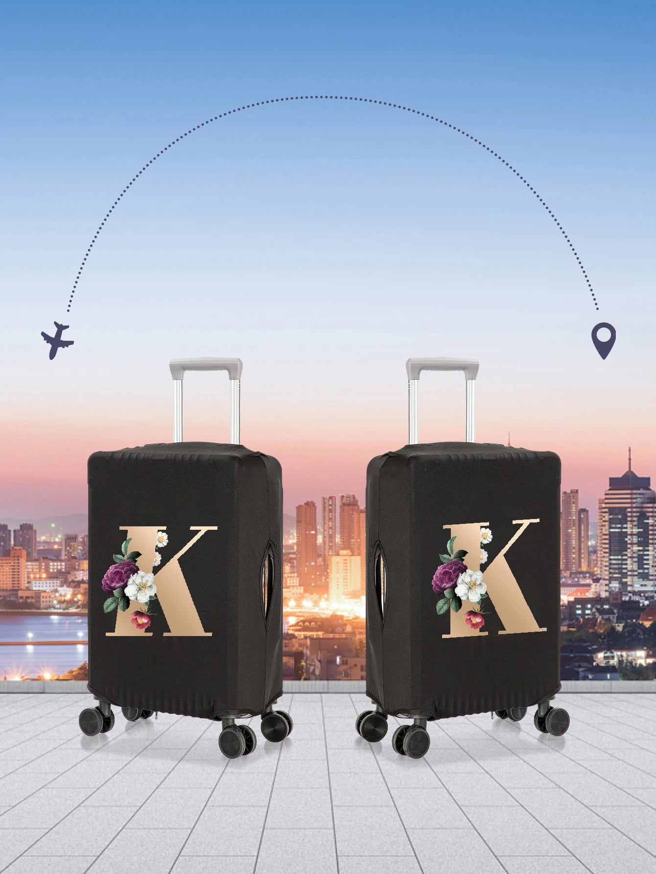 Personalized Printed Travel Suitcase Protector Sublimation Luggage Cover