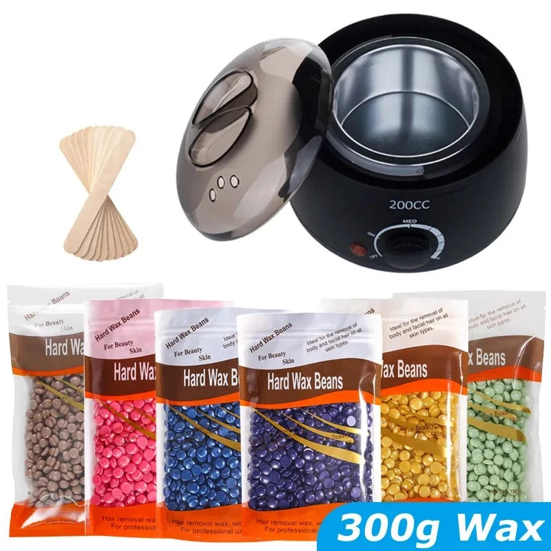 Hair Removal Wax Machine Waxing Heater and Beans Kit Depilatory Epilator Wax-melt Pot Paraffin Warmer Heating Machine