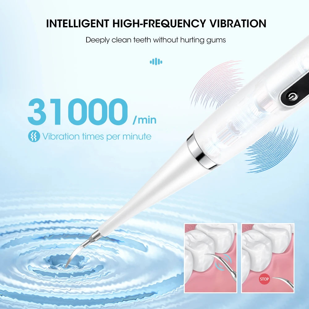 Portable Electric Sonic Dental Scaler Tooth Cleaner Calculus Stains Tartar Remover Dentist