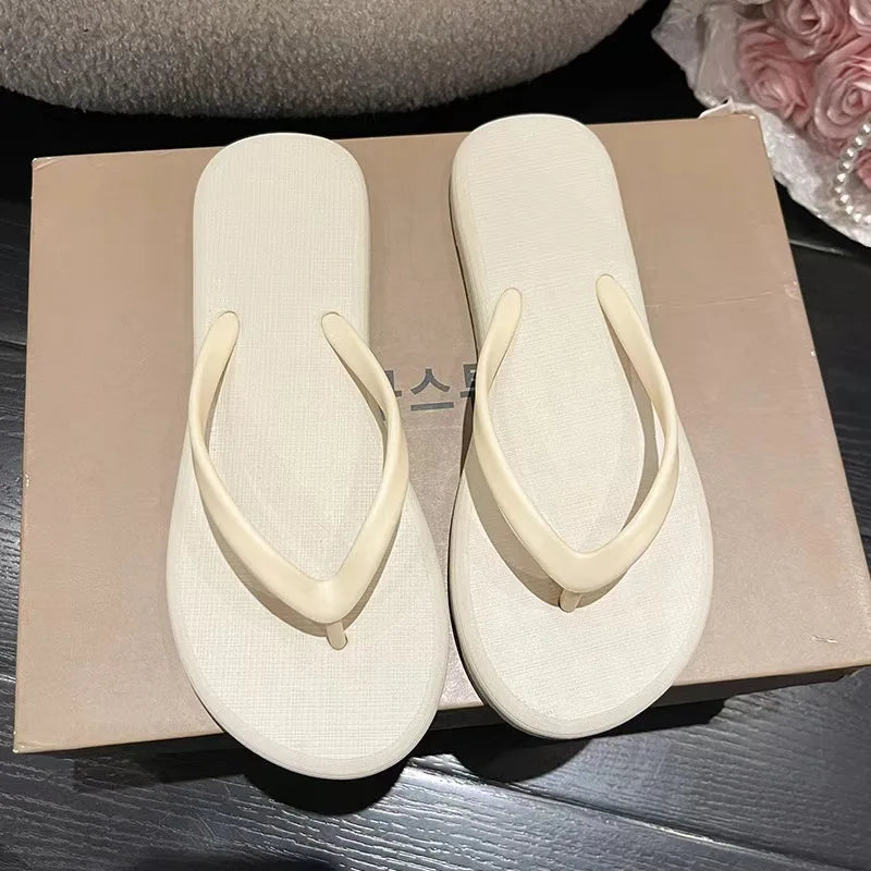 Solid Color Non-slip Leisure Couple Slippers Women Summer