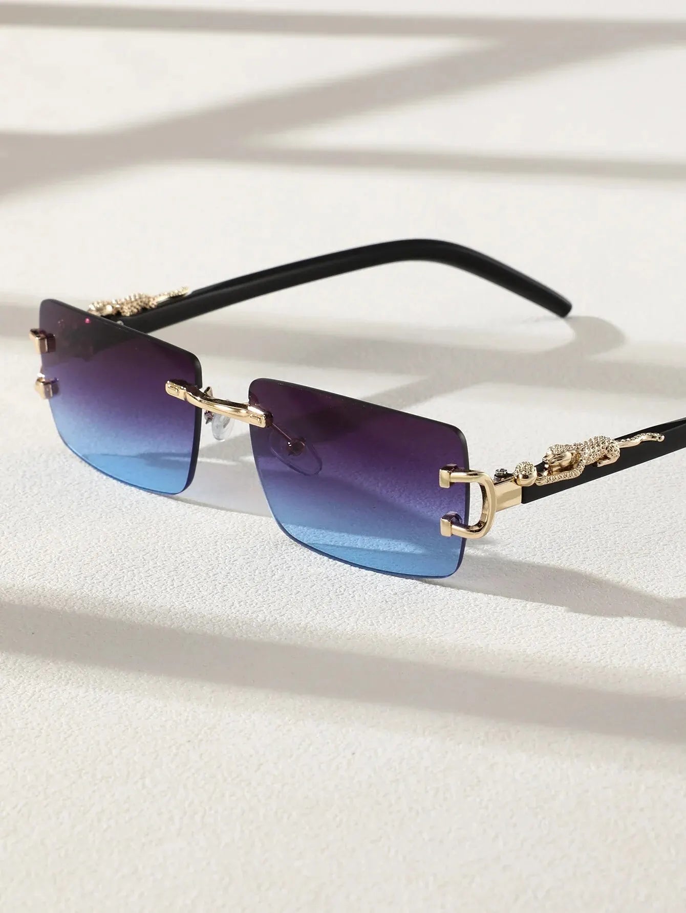 1/2/3 PCS Fashionable Trendy Frameless Rectangular Personalized Sunglasses For Daily Life