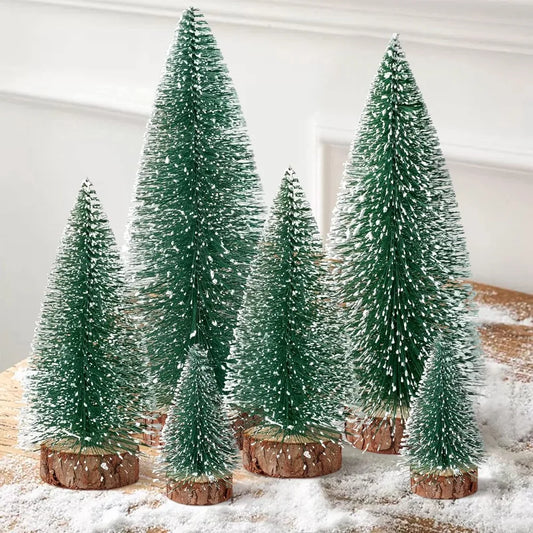 Mini Christmas Trees Christmas Decor Artificial Christmas Decorations with 4 Sizes, Christmas Tree Bottle Brush Trees Christmas