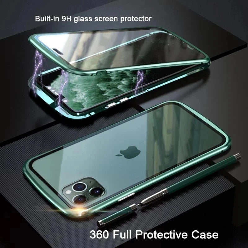 360°Full Protection Metal Magnetic Phone Case For IPhone