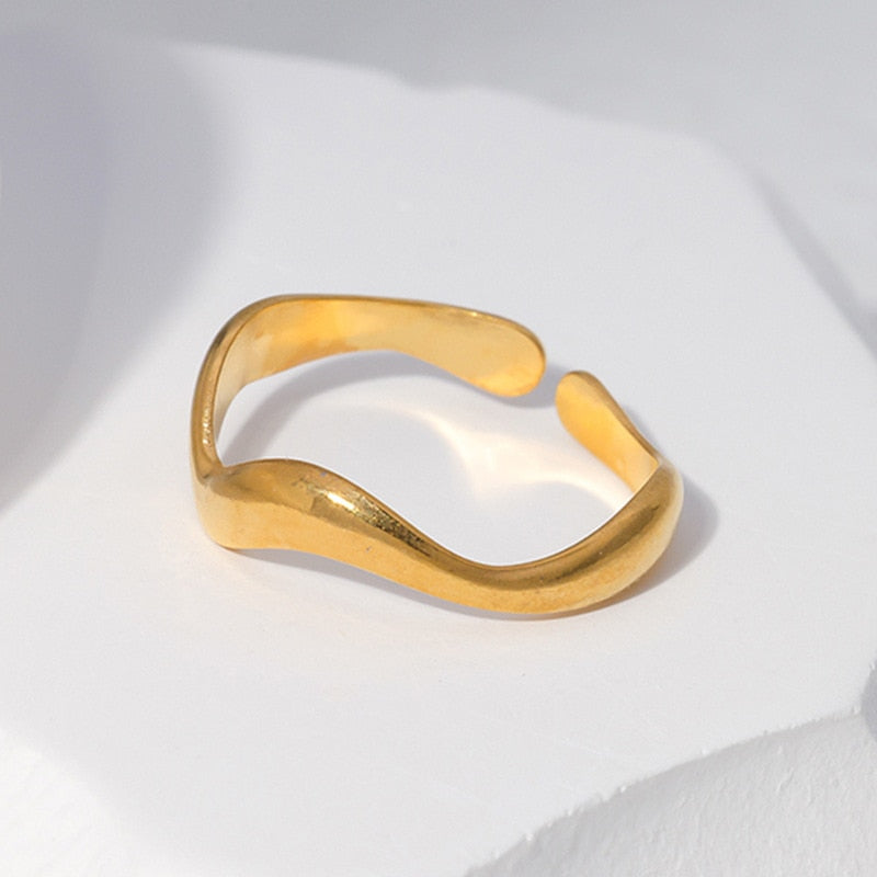 Metal Minimalist Glossy Rings