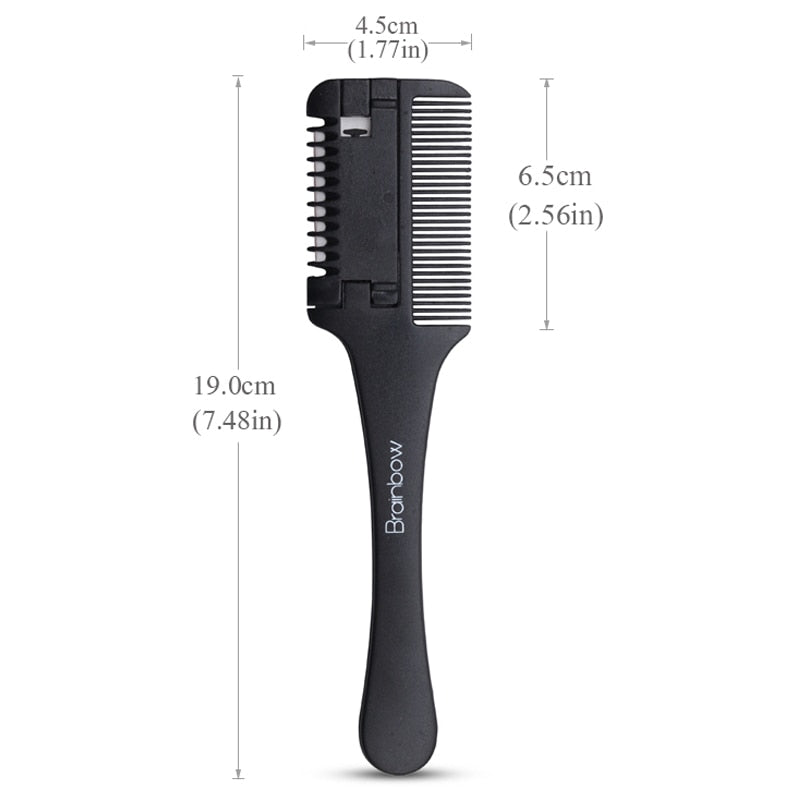 Hair Cutting Comb with Razor Blades