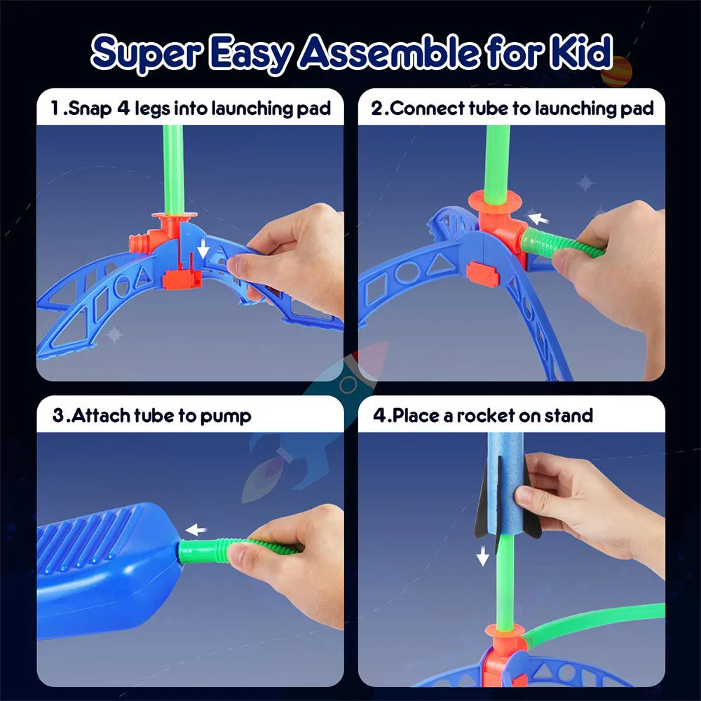 Kid Air Rocket Foot Pump Launcher Outdoor Air Pressed Stomp Soaring Rocket Toys Child Play Set Jump Sport Games Toys For Children