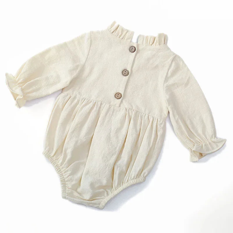 Fashion Baby Girls Romper Cotton Long Sleeve Ruffles.