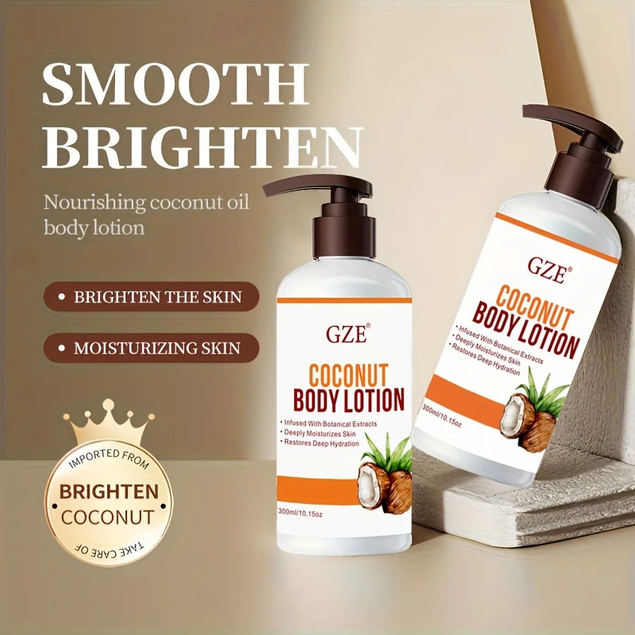 GZE Moisturizing Coconut Oil Formula Body Lotion for Dry Skin, Hand & Body Moisturizer with Green Coffee Extract & Vitamin E