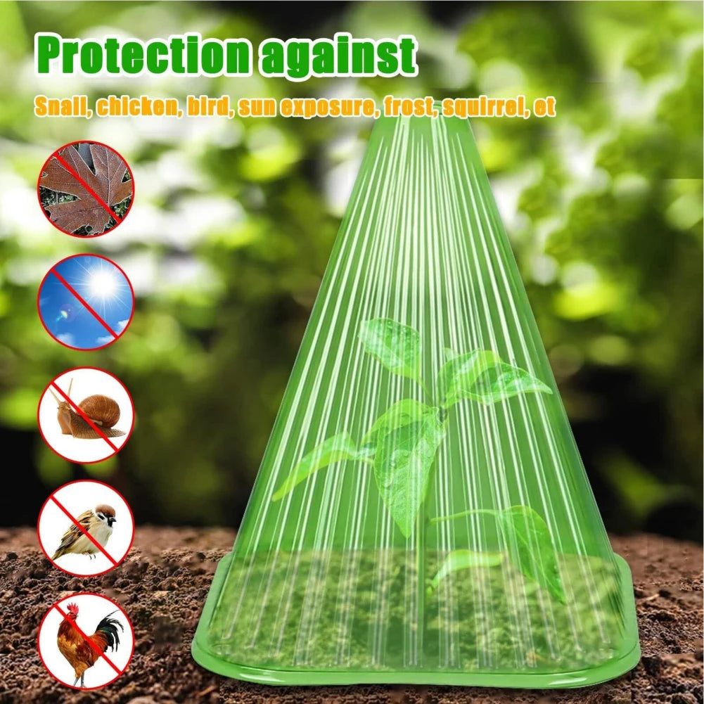 10PCS Plant Covers Plant Freeze Protection Cover With Ventilation Top Transparent Reusable Plant Bell Cover Garden Cloches