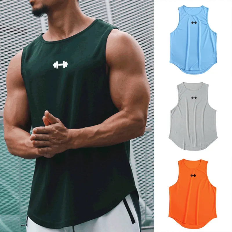 Tank Top Mens Gym Fitness Training Clothing Quick Dry Silm Fit