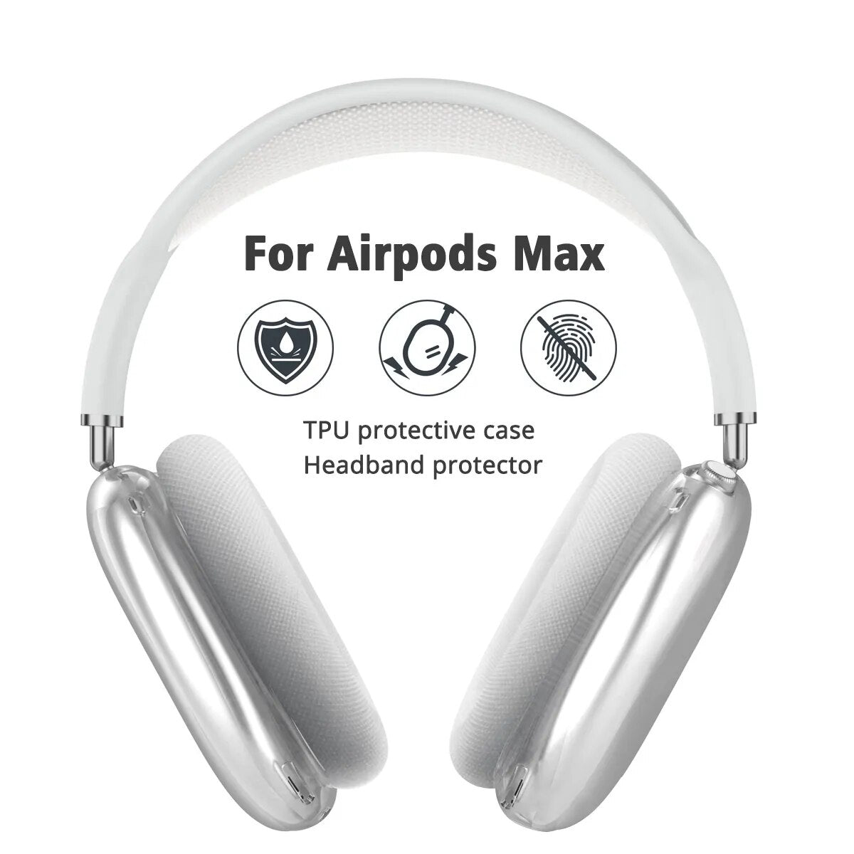 Soft Anti-Scratch Transparent Cover For AirPods Max TPU Wireless Shockproof Headphones Case Protective Sleeve Protector