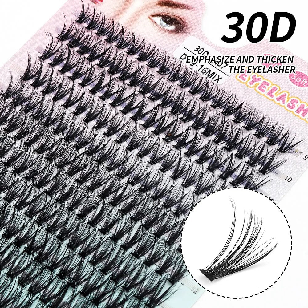 280 PCS Individual Lashes Cluster DIY Lash Clusters 10D 20D 30D 40D D Curl 9-16mm Cluster Lashes DIY Individual Eyelashes Lashes