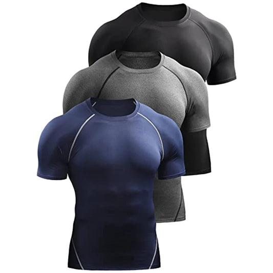 Compression Sportswear Running Elastic Quick Dry Sport Tops Tee Athletic Gym Workout Shirts Men