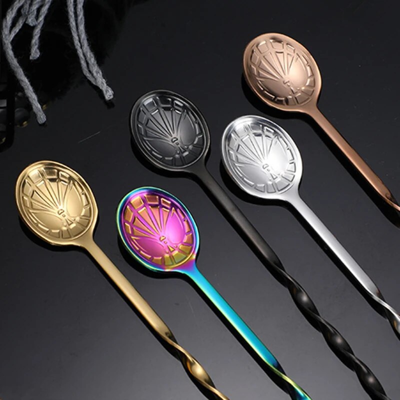 36/32.2cm Spiral Bar Cocktail Spoon Stainless Steel Bartender Stir Spoons Muddlers Whisky Drinks Mixing Rod Kitchen Accessories