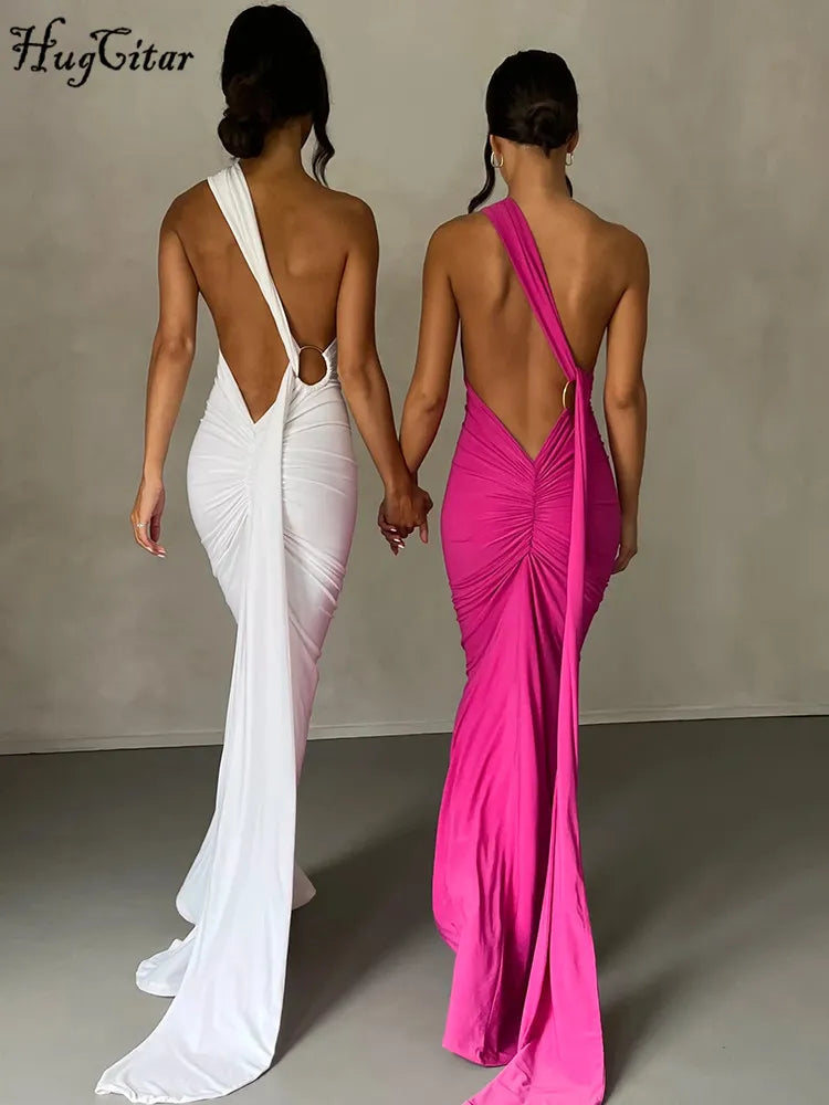 One Shoulder Backless dress