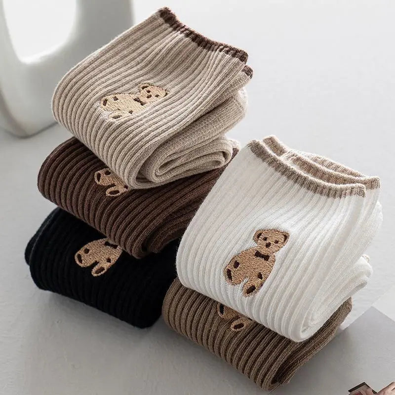 1 Pair New Cute Bear Socks Women